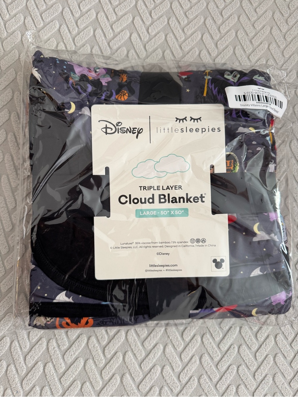 Disney Little Sleepies Triple Layer Cloud Blanket villains Halloween print nwt
